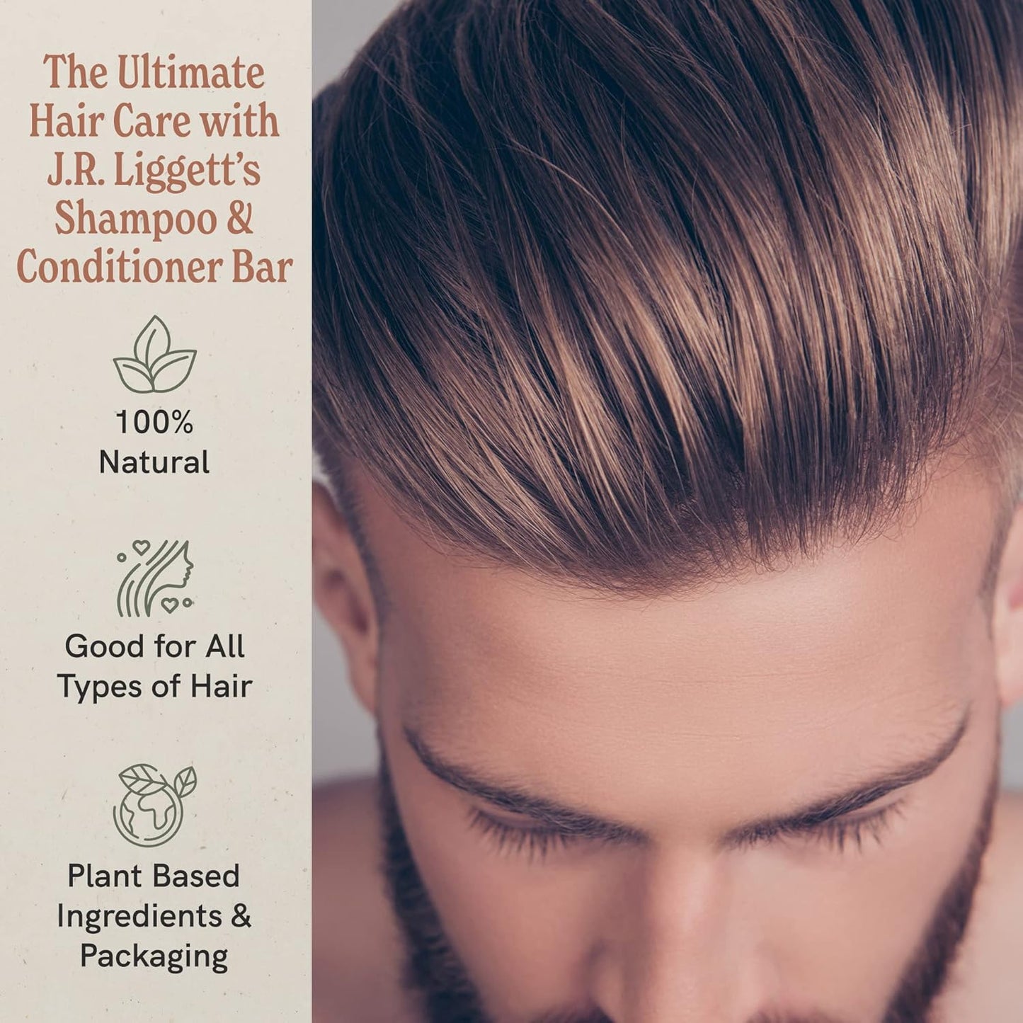 J.R.LIGGETT’S New Conditioner Bar 1.75Oz + Two Herbal Formula Shampoo Bars 3.5Oz Bundle | Natural Plant-Based Ingredients Leaves Hair Clean, Tangle-Free | Eco-Friendly, Biodegradable, Recyclable | USA